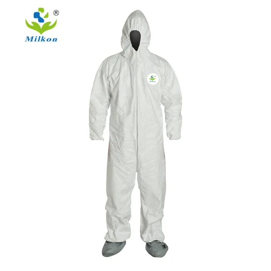 Branco 50 peças por caixa m, l, xl, xxl, xxxl, xxxxl proteção sms hazmat traje de proteção química